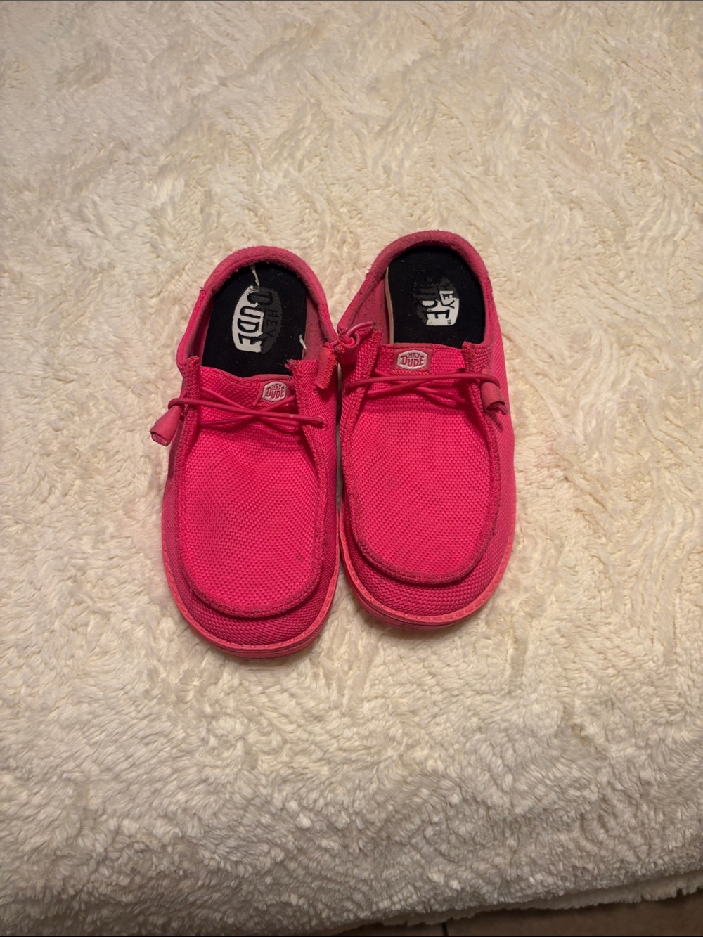 Hey Dude Kids Slip-On Moccasins - Hot Pink